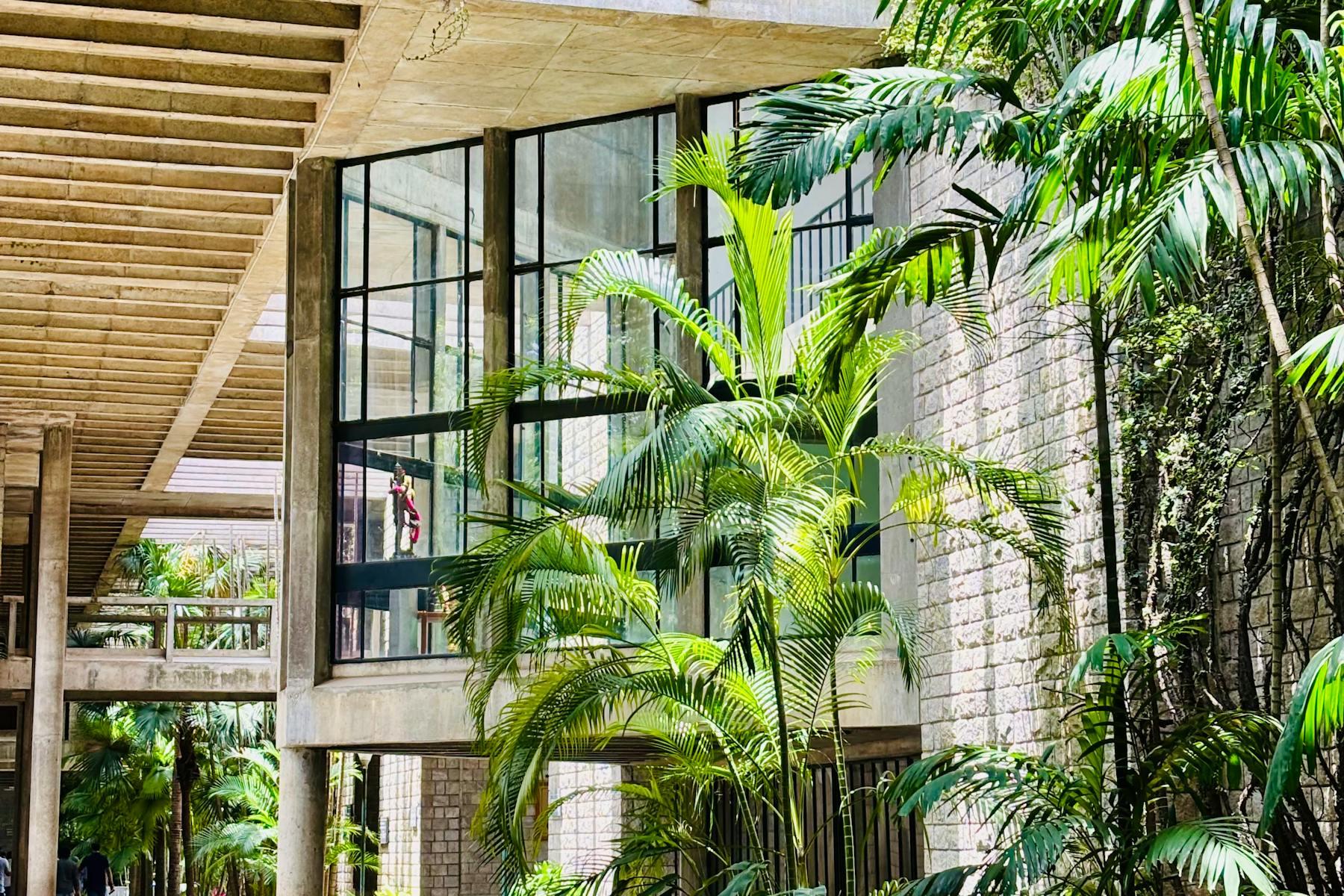 Modern campus courtyard